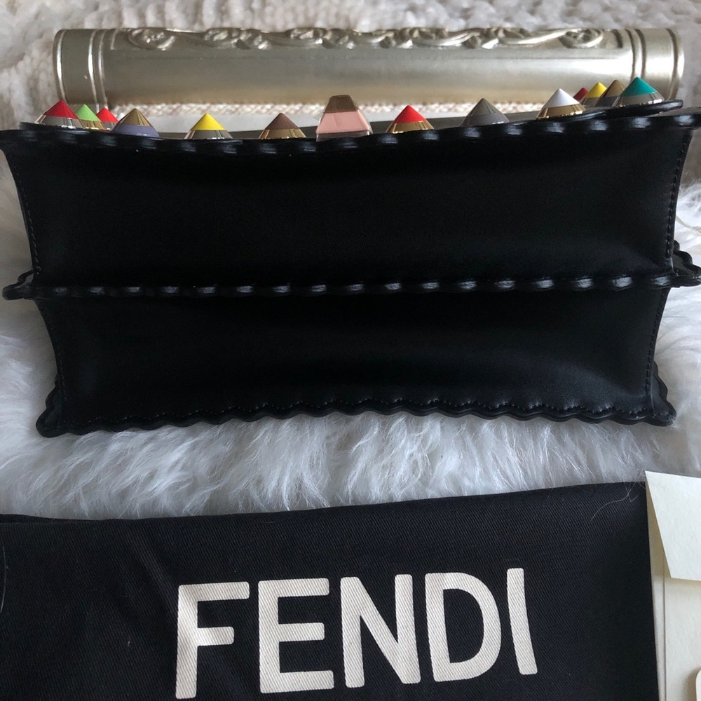NEW Fendi Calfskin Studded Kan I Shoulder Bag - Picture 8 of 15